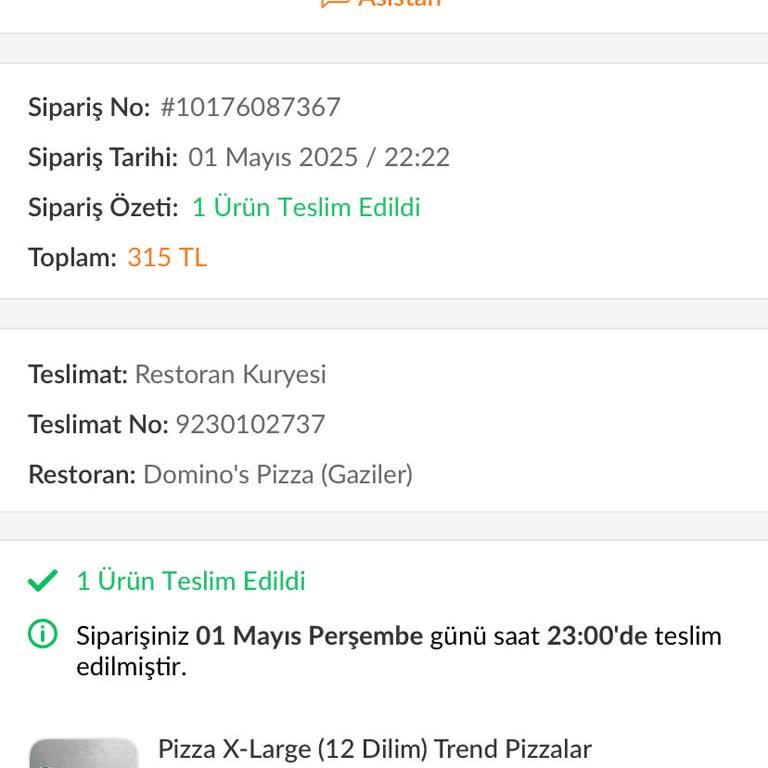 Domino's Şubesinden Sürekli Eksik Ve Kötü Pizza Teslimatı