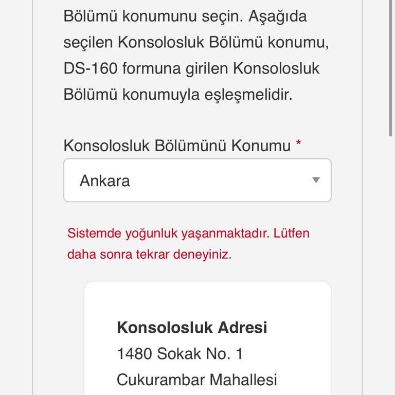 Amerika Vize Randevusunda Ankara Seçilemiyor, Sistem Sürekli Hata Veriyor