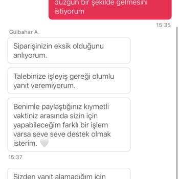 Eksik Gelen Siparişe Çözüm Sunulmuyor, Yardım Merkezi Yetersiz Kaldı