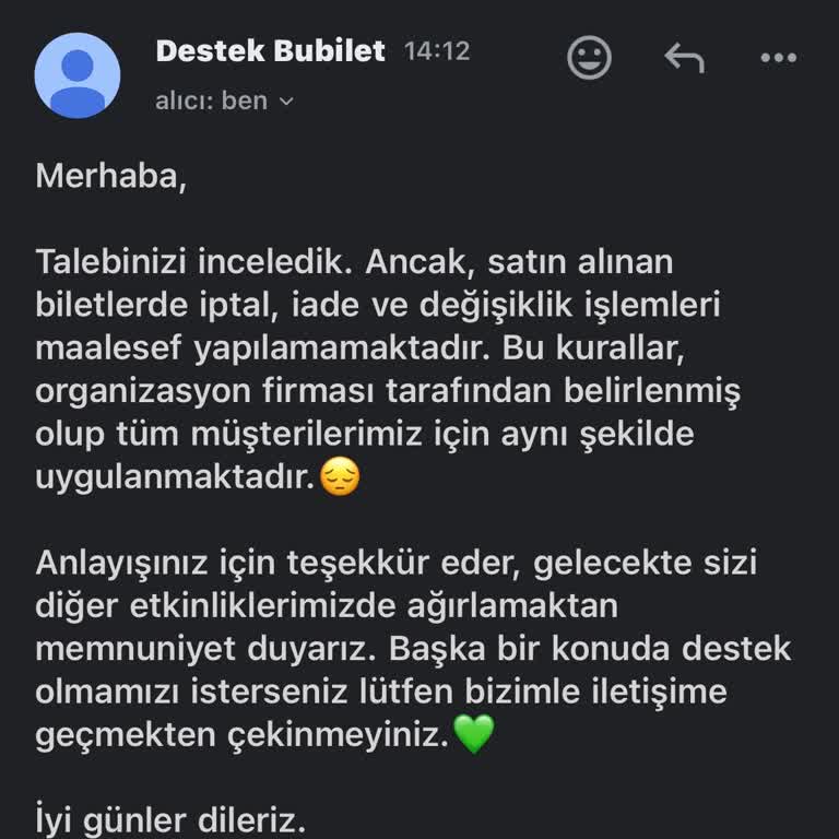 Bubilet’ten Haksız Bilet İade Reddi Ve Eşitsiz Uygulama