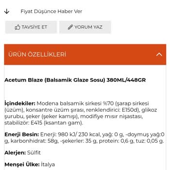 Blaze Balzamik Sirkede Alkol Bilgisi Belirsizliği Ve İlgisizlik