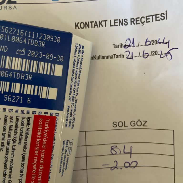 Tarihi Geçmiş Lens Satışı Nedeniyle Yaşadığım Sağlık Sorunu