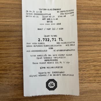 Tüvtürk Elazığ'da Kredi Kartı İşlem Ücreti Mağduriyeti