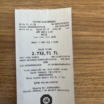 Tüvtürk Elazığ'da Kredi Kartı İşlem Ücreti Mağduriyeti