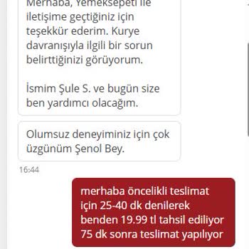 Yemeksepeti Öncelikli Teslimat Ücreti Ve Gecikme Mağduriyeti