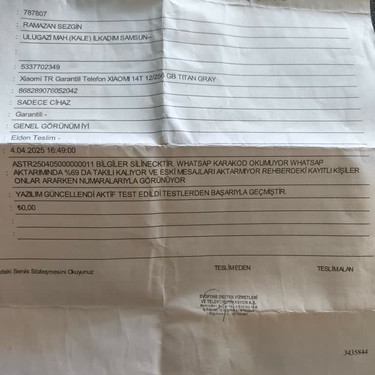 Xiaomi 14T Model Telefonda Arama Görünmeme Sorunu Ve Servis Sürecinde Mağduriyet