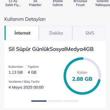 Sosyal Medya İnterneti Yerine Normal Paketim Tüketiliyor!
