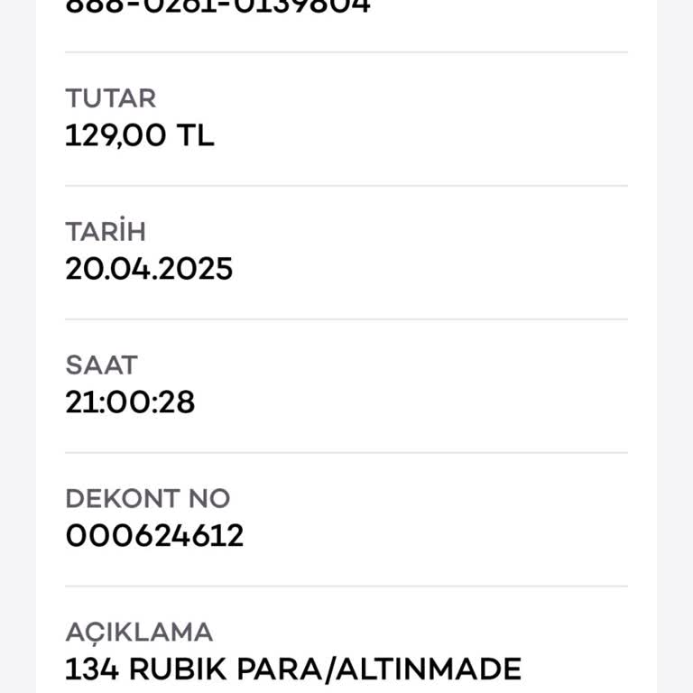 Rubik Para Hesabımdan İzinsiz Para Çekilmesi Ve İade Talebim