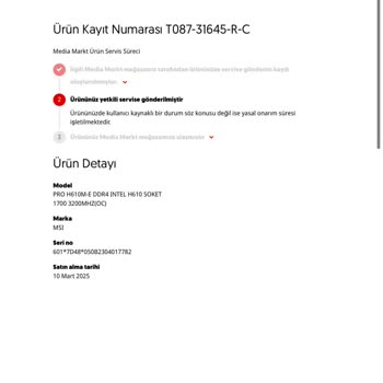 Sıfır Alınan Anakart Arızalı Çıktı, Müşteri Hizmetleri Çözüm Sunmuyor