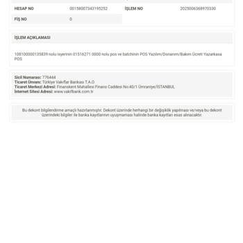 Bakım Yapılmayan Pos Cihazı İçin Haksız Ücret Kesintisi