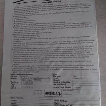 Beko Fırınımın İçinden Izgara Teli Çıkmadı