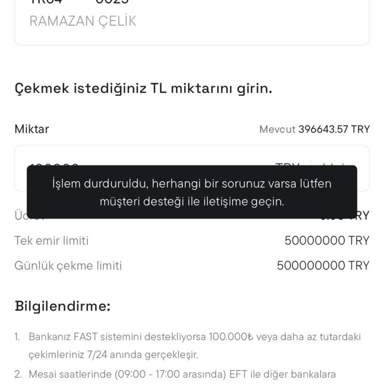 CoinTR Hesabımda İşlem Kısıtlaması Ve Destek Sorunu