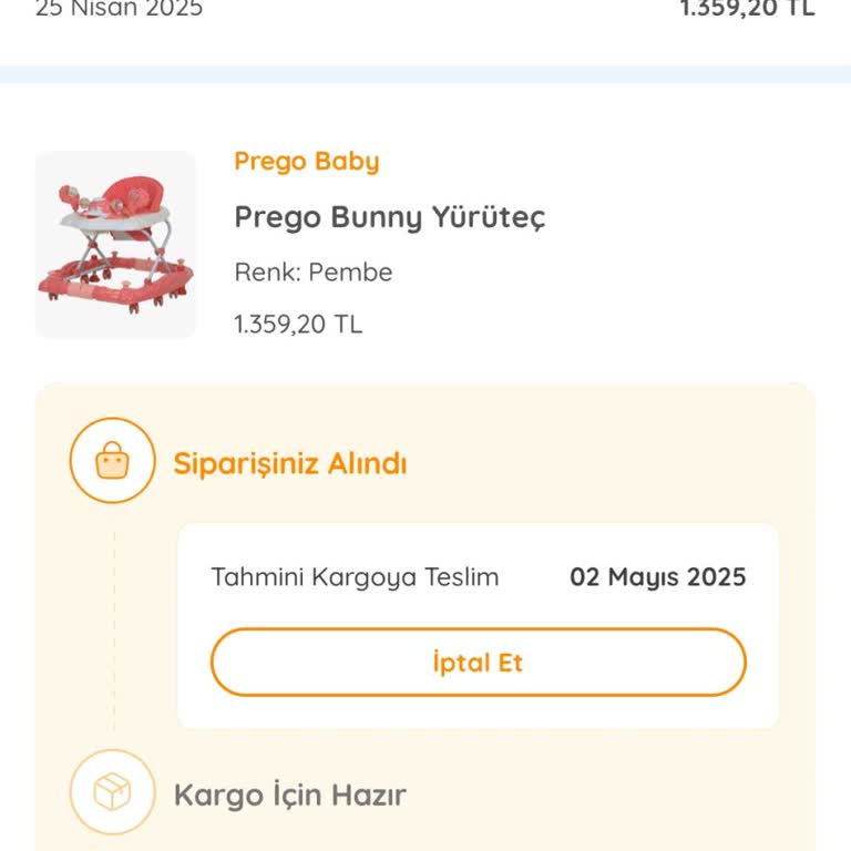 Ebebek Yürüteç Siparişim Gecikti Müşteri Hizmetleri Çözüm Sunmuyor