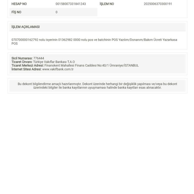 Yazarkasa Pos Cihazımdan Her Ay Kesilen Bakım Ücreti Mağduriyeti