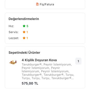 Eksik Ve Dağılmış Siparişe Yanıt Alınamadı