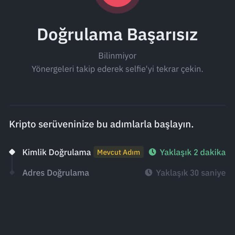 Binance TR'de Selfie Doğrulama Hatası Nedeniyle Para Çekemiyorum