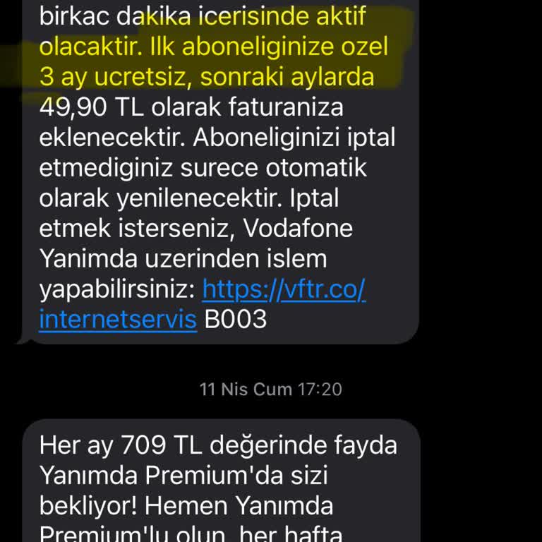 Ücretsiz Denilen One Number Servisinden Ücret Alındı, Çözüm Sunulmuyor