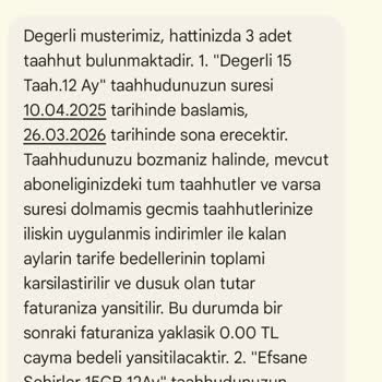 Taahhüt Cayma Bedeli Sıfır Denmesine Rağmen Yüksek Fatura Şoku Yaşadım
