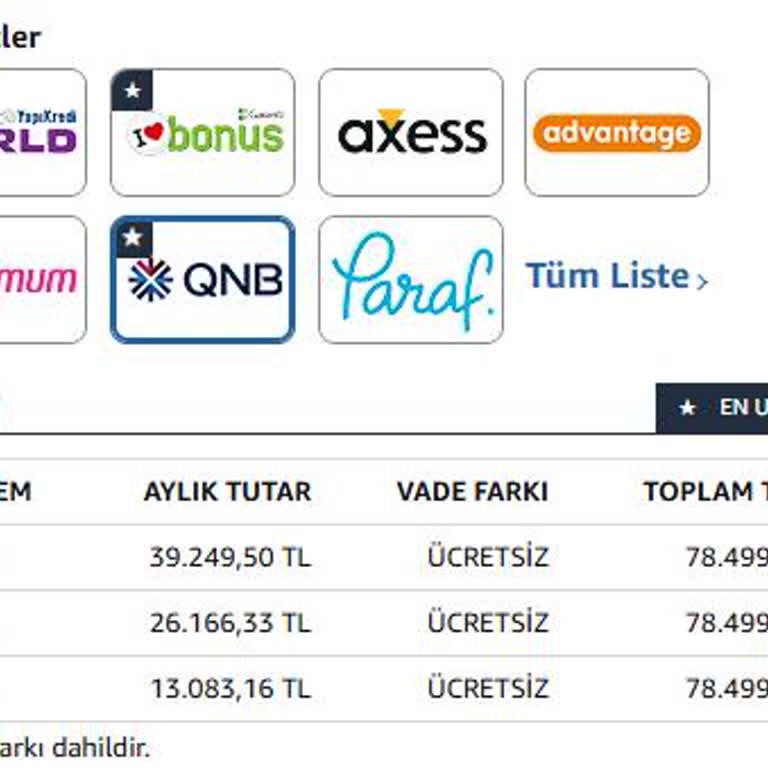 QNB Bankası Amazon Taksit Seçeneğini Neden Sunmuyor