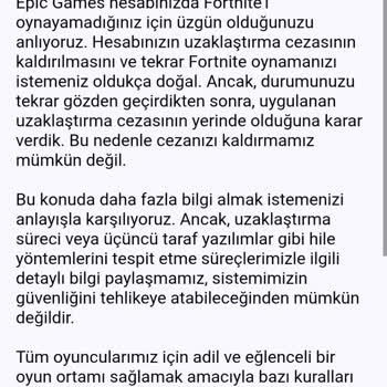 Oynamadığım Oyundan Sebepsiz Ban Ve Yetersiz Destek