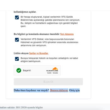 İstanbul VFS Hesabıma Erişemiyorum Başvuru Yapamıyorum