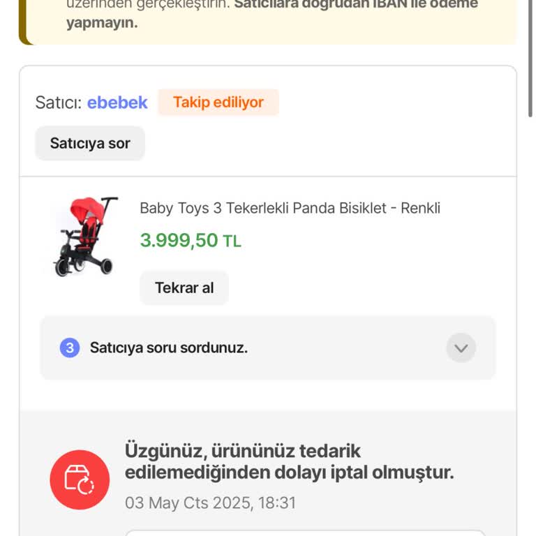 Kampanyalı Ürün Siparişim Keyfi Olarak İptal Edildi