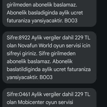 Onaylamadığım Mobicenter Aboneliği Nedeniyle Faturama Ekstra Ücret Yansıtıldı