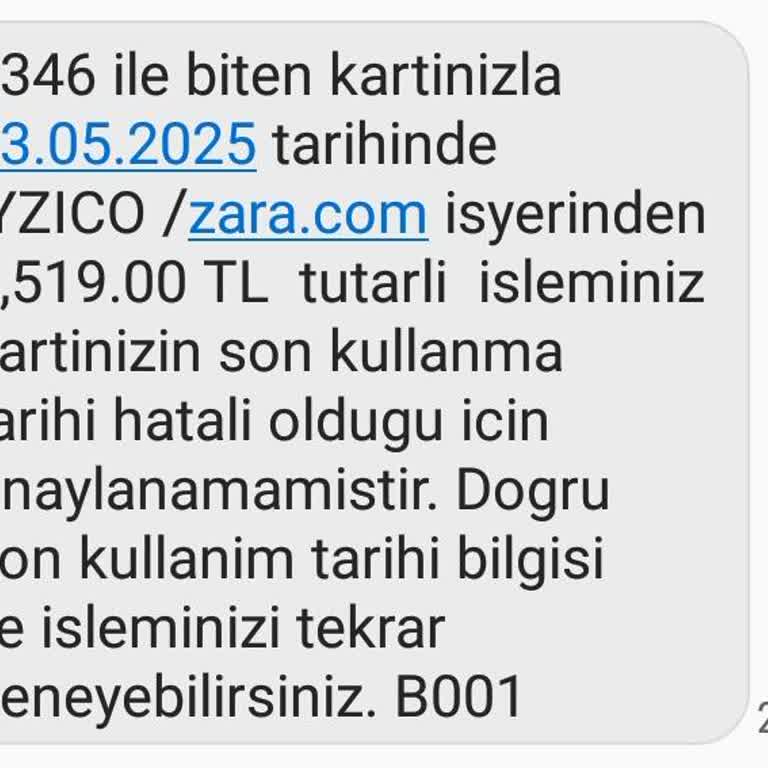 Zara.com Üzerinden Bilgim Dışında Kredi Kartı Kullanımı