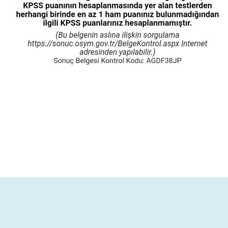 KPSS Sonucum Güncelleme Sonrası Sistemden Silindi