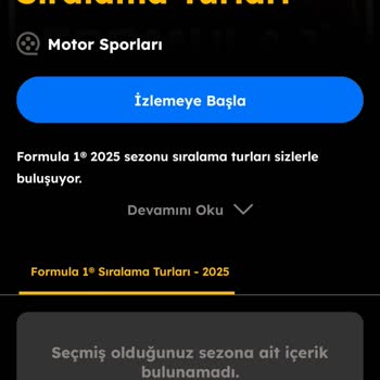 Tod TV'de F1 Yayınlarının Geçmiş İçerikleri Eksik