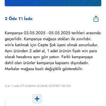 Kampanya Şartlarına Uygun Olmayan Para İadesi