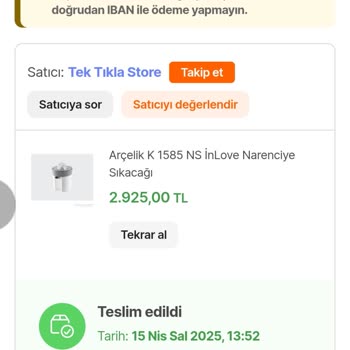 Yeni Alınan Narenciye Sıkacağında Yanık Koku Ve Güvenlik Endişesi