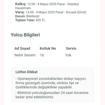 Otobüsün Kalkış Yeri Karışıklığı Ve Bilgilendirme Eksikliği Mağduriyeti