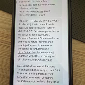 Vodafone Faturasına İzinsiz Ücret Yansıtıldı Abonelik İptali Ve İade Talebi