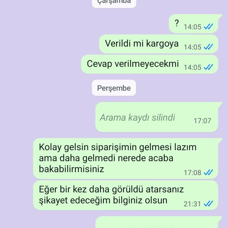 Sipariş Sonrası İletişimsizlik Ve Mağduriyet