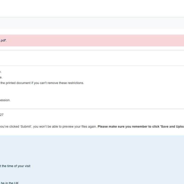 VFS Global UK Vize Başvuru Sisteminde Dosya Yükleme Sorunları Ve Kısıtlamalar