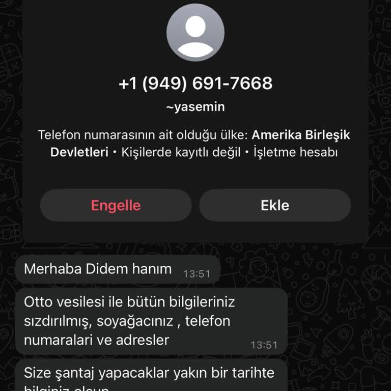 Bilinmeyen +91 Numaradan Gelen WhatsApp Mesajı Ve Kişisel Bilgi Güvenliği Endişesi