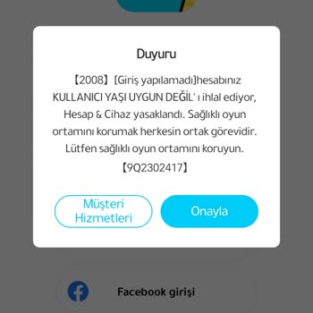 Yaş Sınırı Nedeniyle Oyuna Giremiyoruz