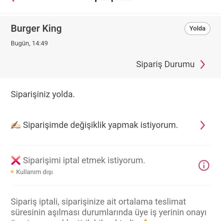 Yemek Sepeti'nde Sipariş İptali Müşteri Onayına Bırakılmıyor