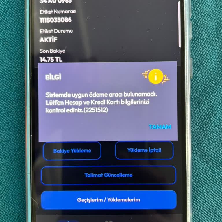 HGS Bakiye Yükleme Arızası Nedeniyle Mağduriyet Ve Yetersiz Bilgilendirme