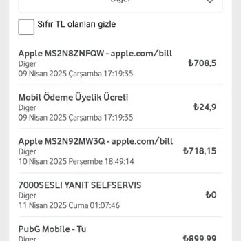 Haberim Olmadan Faturama Yansıtılan Yüksek İtunes Ücreti Ve Çözüm Bulamama