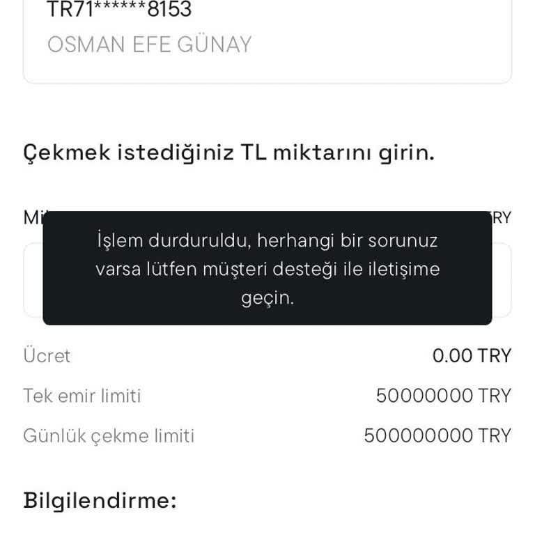 USDT Çekiminde Hata Ve Hesap Kısıtlaması Nedeniyle Mağduriyet Yaşıyorum