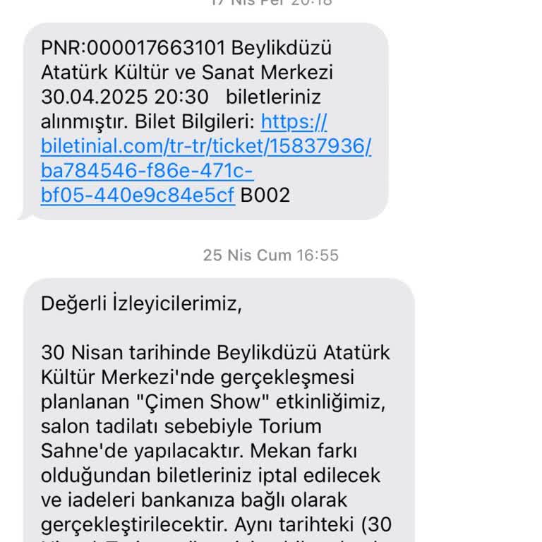 İptal Edilen Etkinlik İçin Ücret İadesi Yapılmadı
