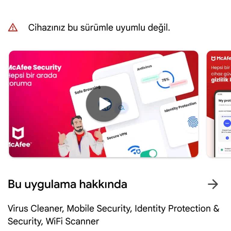 Satın Aldığım McAfee Virüs Programı Cihazımla Uyumlu Değil Ve Sorunum Çözülmedi