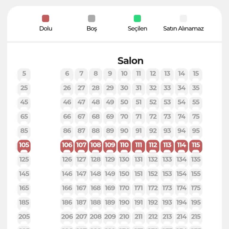 Konsere Yakın Koltuklar Neden Satın Alınamıyor