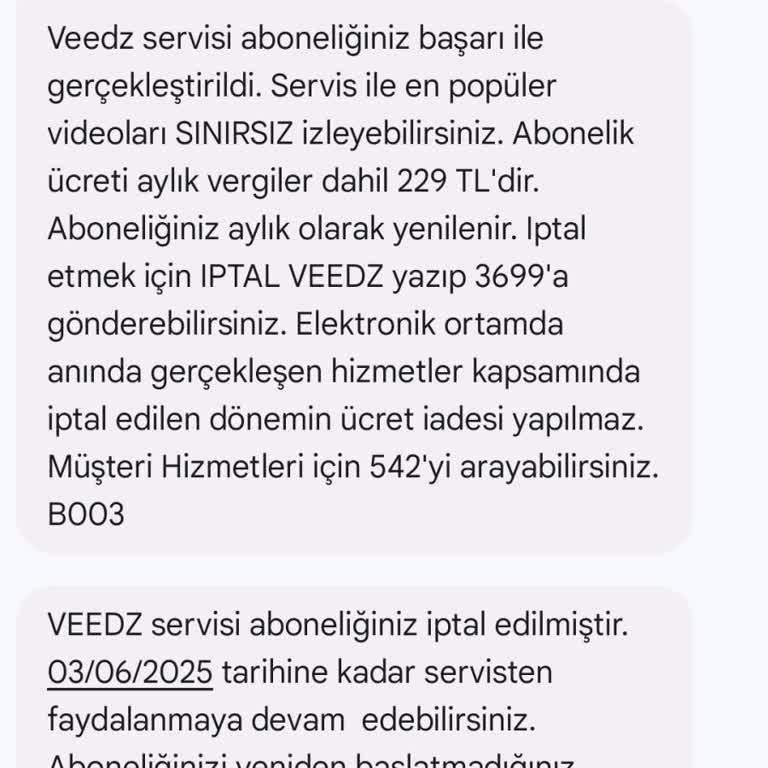 Veedz Uygulaması Üzerinden Bilgim Dışında Faturalandırma Ve Ücret İadesi Talebi