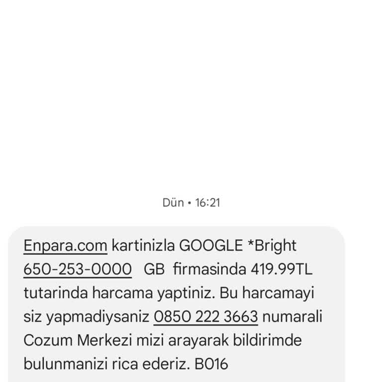Haberim Olmadan Yapılan Google YouTube Kart İşlemi Ve İade Talebim