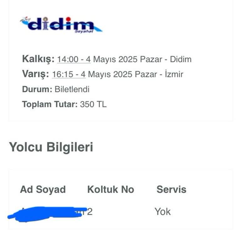 Otobüs Koltuk Numarası Sorunu Ve Personel Davranışı Hakkında Şikayet