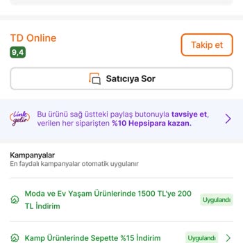 Hepsiburada'da Şişme Yatak Kampanya Fiyatı Ve Sepet Sorunu