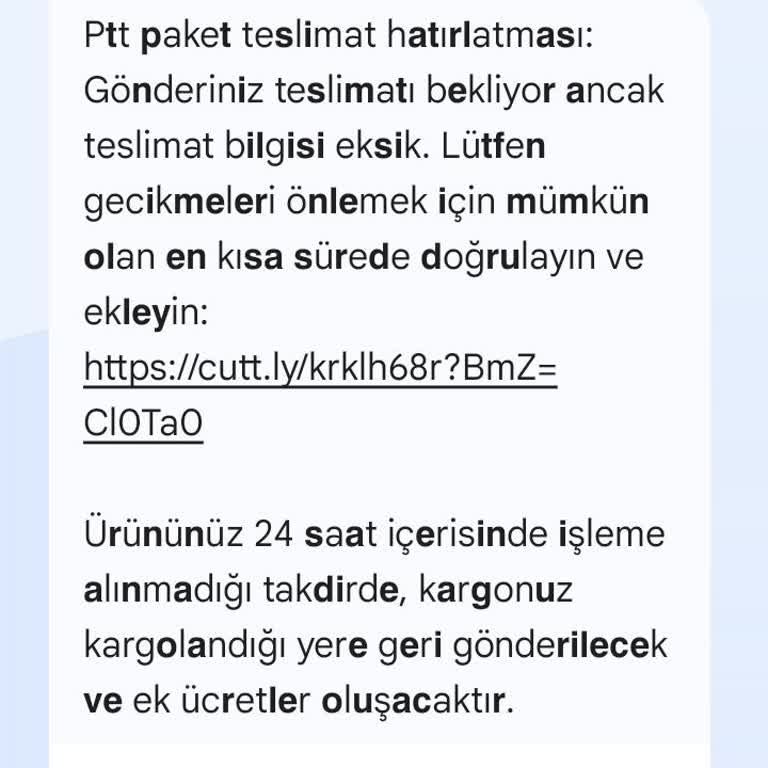 Kargo SMS'leri İle Hesap Çalma Girişimi